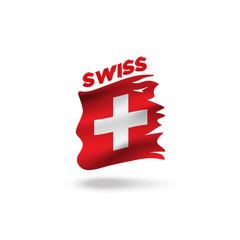 Torn Switzerland patriotic flag 3d vector illustration template