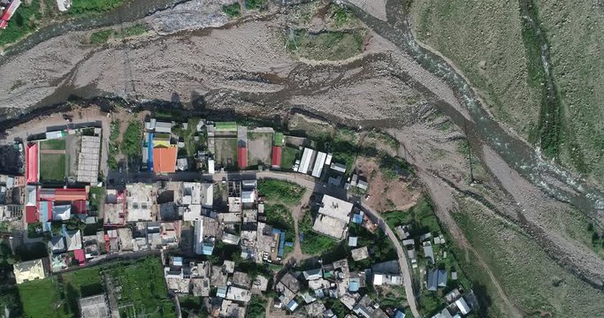 Kashmir Valley aerial view bagh city