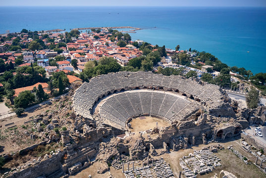 top view of the ancient amphitheater