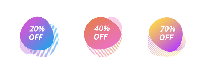 Vector sale templates. Set ot the sale bubbles. Price tag.