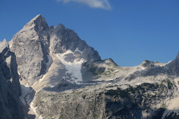 Jalovec peak from Slemenova peak in Julian Alps, Slovenia