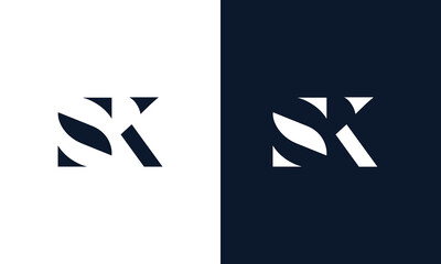 Abstract letter SK logo. This logo icon incorporate with abstract shape in the creative way.