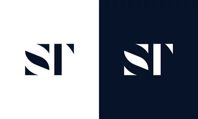 Deurstickers Abstract letter ST logo. This logo icon incorporate with abstract shape in the creative way. © Gfxvect