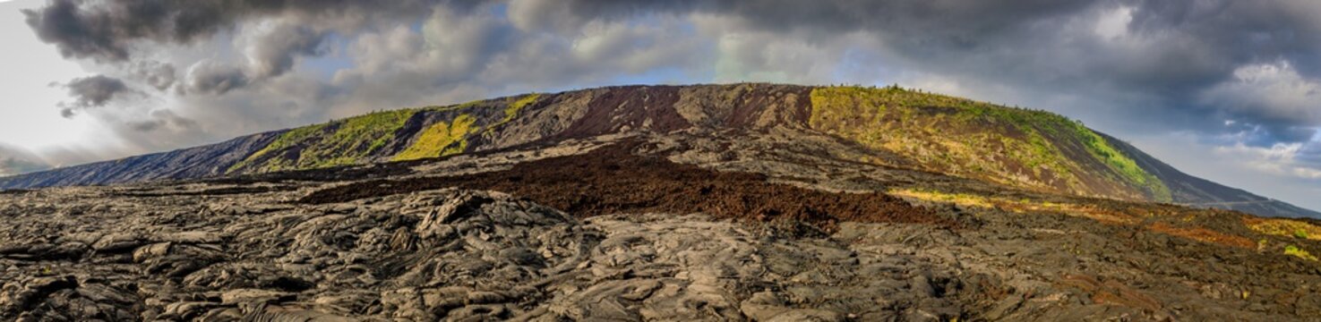 Panorama of Mauna Loa from Chain of Craters Rd in Hawaii