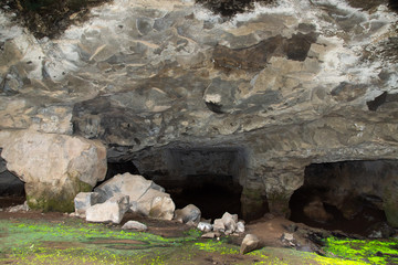 Man made cave in mountains ,  Historical cave in India.
