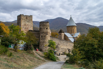 Fototapeta na wymiar View of Ananuri Castle in Georgia