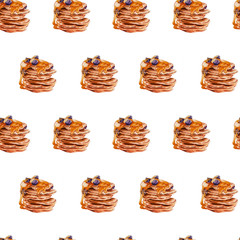 set of cakes isolated on white background