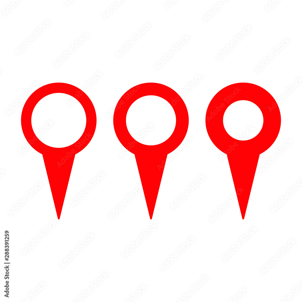 Poster red maps pin. location map icon. location pin. pin icon vector.
