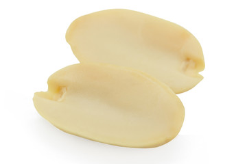 Roasted peanuts isolated on white background with clipping path