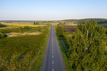 asphalt road, view from above