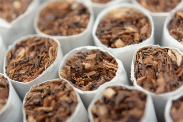 Close up cigarettes background