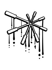 graffiti tropfen schraubenzieher werkzeug cool kreis muster schlitz silhouette bauen mechaniker handwerker schrauben ziehen drehen basteln auto clipart design design