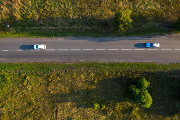 asphalt road, view from above