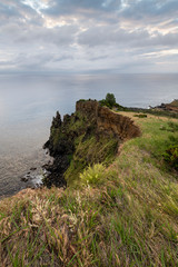 Fototapeta na wymiar landscape and cliffs at Ponta das Contendas on Ilha Terceira Island, Azores
