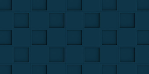 blue abstract background. tiled 3d cube with alternate deep to create a nice carve effect. top down view. 3d illustration