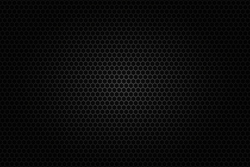 Abstract black texture background with hexagon . 