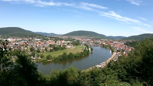 Stadtansicht von Miltenberg am Main, Mainviereck,  Churfranken