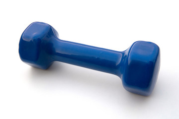 Blue Dumbbell isolated on white background. 2kg weights, blue color dumbell.