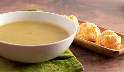 Bowl of Broccoli and Cheddar Cheese Puree Soup