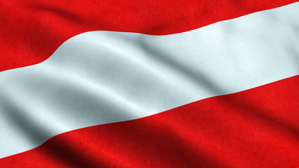 flag of austria waving in the wind - obrazy, fototapety, plakaty