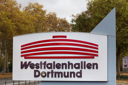 dortmund, North Rhine-Westphalia/germany - 22 10 18: westfalenhalle dortmund sign in dortmund germany