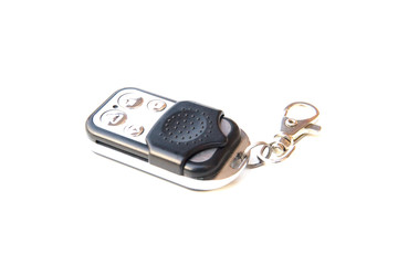 Automatic door remote with keychain isolated on a white background