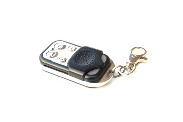 Automatic door remote with keychain isolated on a white background