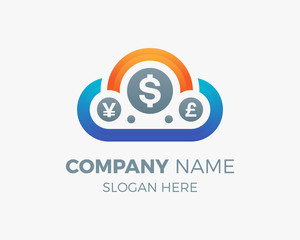 Money Changer Logo Template. Cryptocurrency sigh. Digital money. Blockchain, finance symbol. Vector illustration.