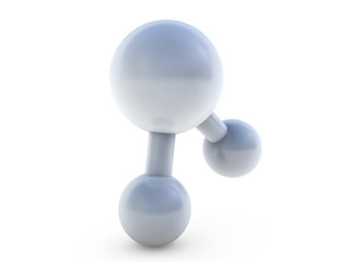 Water molecule. Ecology, biology and biochemistry concept. 3D