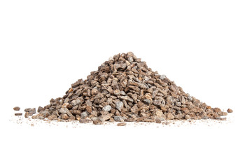 Gravel on white background