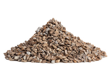 Gravel on white background