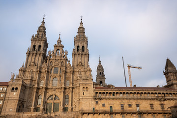 Fototapeta na wymiar Facgada del Obradoiro del Obradoiro de la Catedral de Santiago de Compostela. Galicia, España.