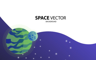 space background with abstract shape  planets and asteroids. For web design  banner. space exploring. vector illustration