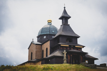 Fototapeta na wymiar Chapel of Cyril and Methodius on Radhost mountain