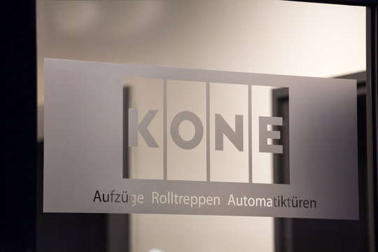bochum, North Rhine-Westphalia/germany - 02 11 18: kone sign on an building in bochum germany in the evening