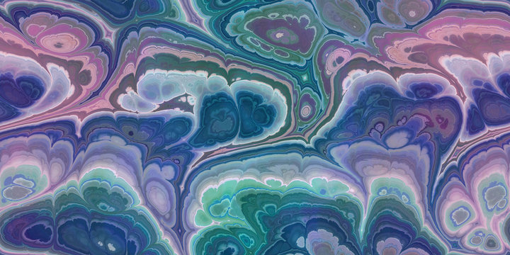 Blue Green Muted Pink Marbleized Seamless Tile