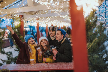 Group of happy students enjoying festive atmosphere