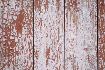 background from old irradiated boards of white and red color