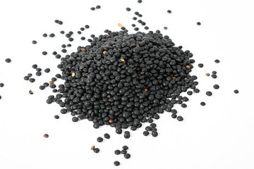 Belugalinsen auf weiß isoliert