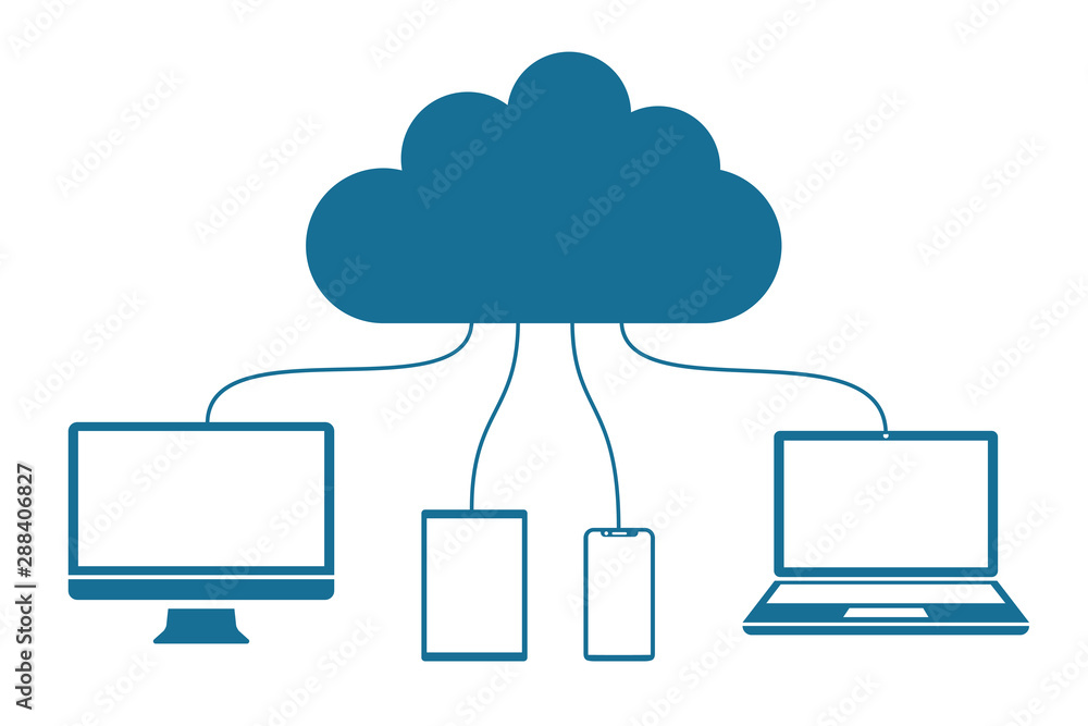 Poster Cloud computing icon – stock vector