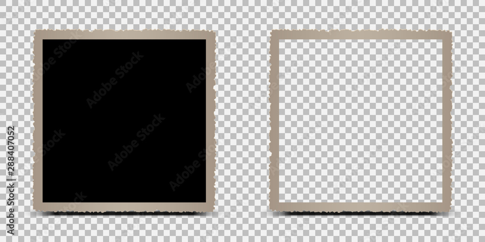 Aufkleber two old empty photo frame with shadows - stock vector
