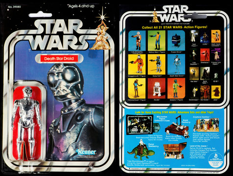 Dallas,Texas - Sept. 8,2019 - Original Star Wars Death Star Droid toy from Star Wars Movie in 1977