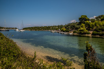 Fototapeta na wymiar Moggonisi beach in the island of Paxoi, Ionian islands, Greece