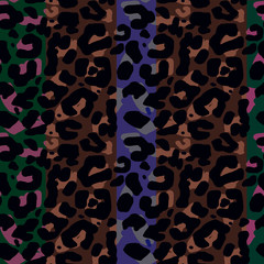 vector abstract  seamless pattern with leopard, jaguar or cheetah coat of fur texture.   Animal backdrops with spots patterns collection.