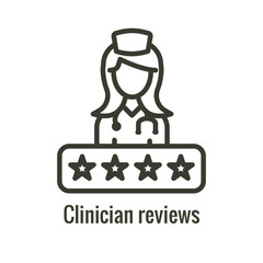 Patient Satisfaction Icon with patient experience imagery and rating idea