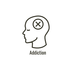Drug & Alcohol Dependency Icon - shows drug addiction imagery