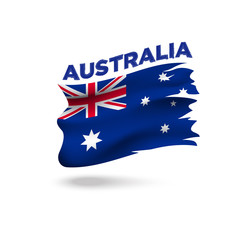 Torn Australia patriotic flag 3d vector illustration template