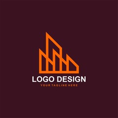 Fototapeta premium Architectural logo design vector. Real estate line logo design. Home abstract illustration.