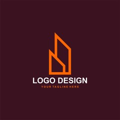 Architectural logo design vector. Real estate line logo design. Home abstract illustration for your business company.