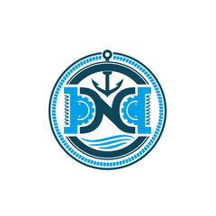 Navy Logo Template with initial N